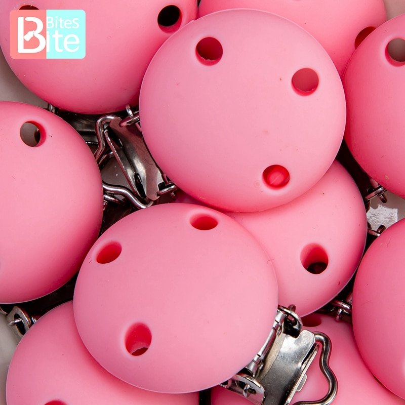 Bite Bites 4pcs Baby Pacifier Clip Three Holes Leopard Marble Round Silicone Holder Clip Infant Nipple Clasps Baby Product